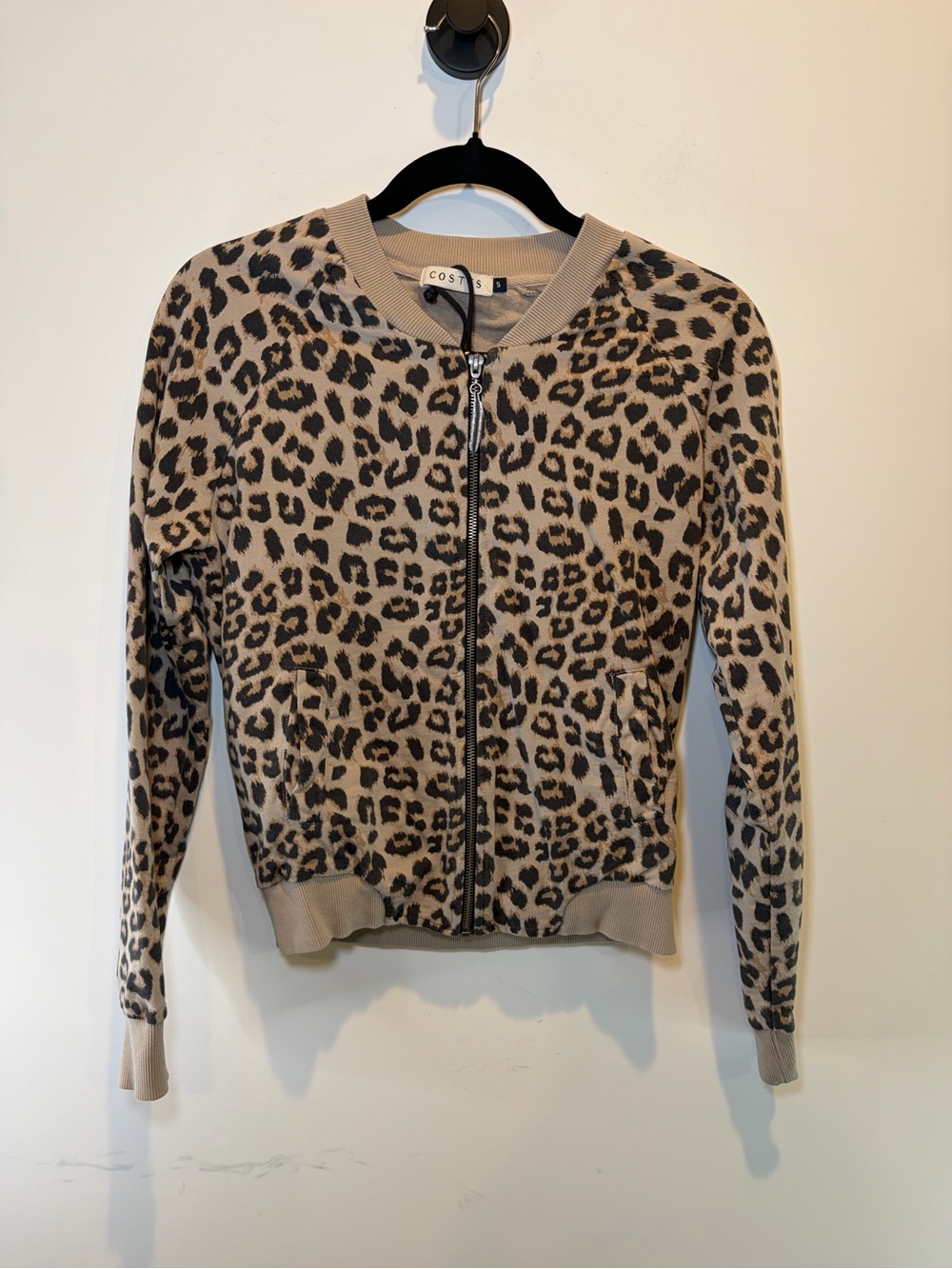 Costes Leopard Print Zip-Front Utility Jacket‎